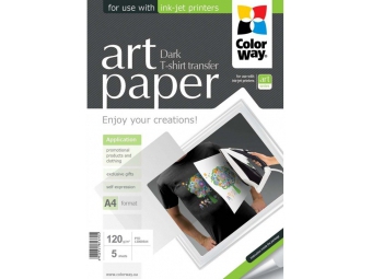 ColorWay Nažehľovací papier na tmavý textil A4 120g/m2, 5ks