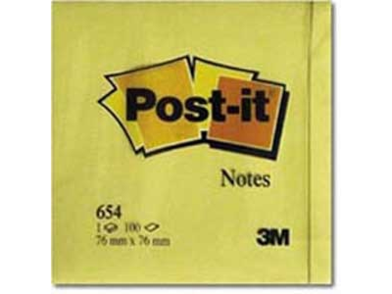 3M Post-It 654 žltý 76x76mm