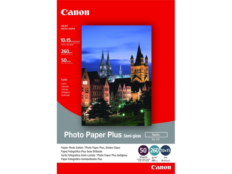 Canon SG201S Photo Paper Plus Semi-gloss, 10×15cm, 260g (bal=50ks)