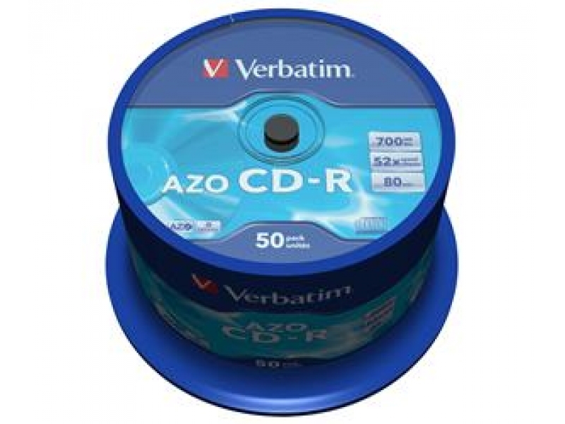 VERBATIM CD-R AZO Crystal 700MB 52x cake box (bal=50ks) 43343