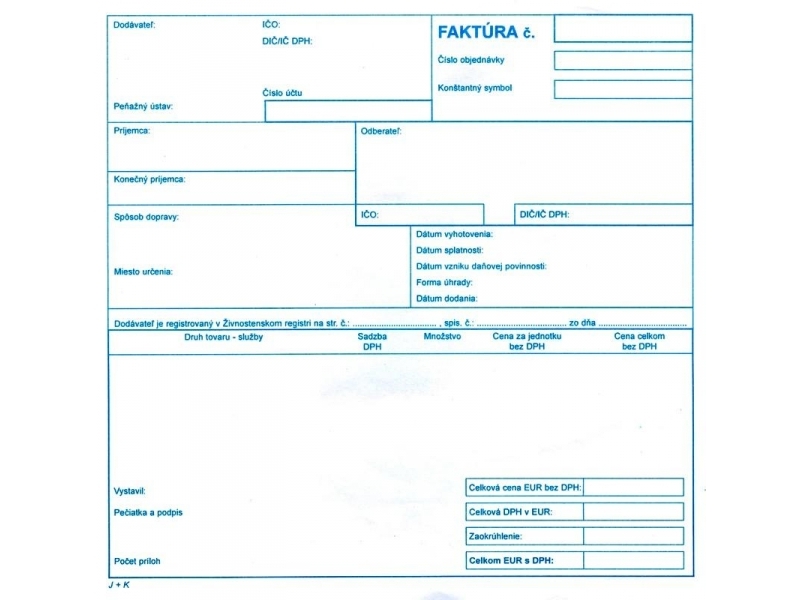 Tlačivo Faktúra-daňový doklad 21x20cm/100listov,samoprepis