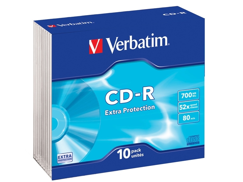 VERBATIM CD-R Extra Protection 700MB 52x slim box (bal=10ks) 43415