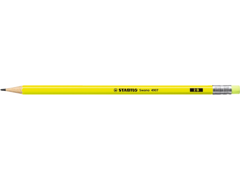 Stabilo Ceruzka SWANO grafitová s gumou 4907/2,5HB fluo žltá (bal=12ks)