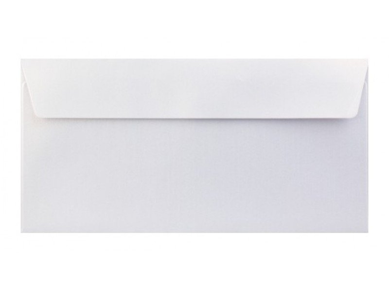 Obálka farebná DL 120g,110x220mm s pásikom,perleť.biela (bal=5ks)