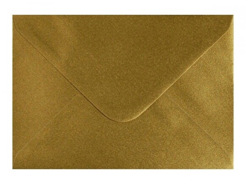 Obálka farebná C7 120g,82x113mm vlhčiace lepenie,zlatá(bal=5ks)